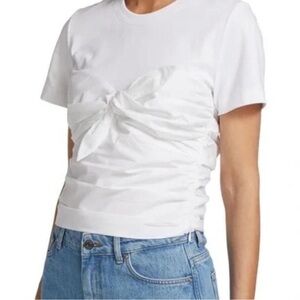 Tanya Taylor White Tie-Front Blouse – Size Small